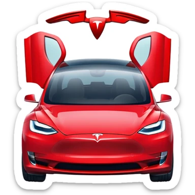 Red Tesla 3 sticker