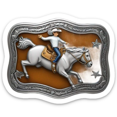 rodeo belt buckle  sticker