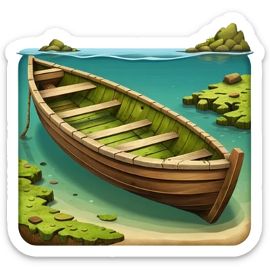 A sunken row boat sticker