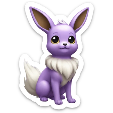 Kawaii Shiny Pastel Purple Eevee Full Body sticker