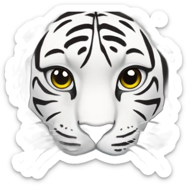 japanese anime like white tiger sticker