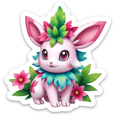 Shiny Exotic Sylveon-Shaymin-Ivysaur-Meganium-Hybrid-Creature sticker