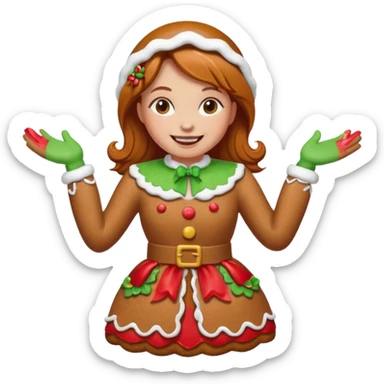 shrug woman gingerbread sticker