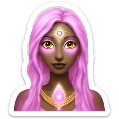 Pleiadian radiant glowing diva woman female third eye pink sticker