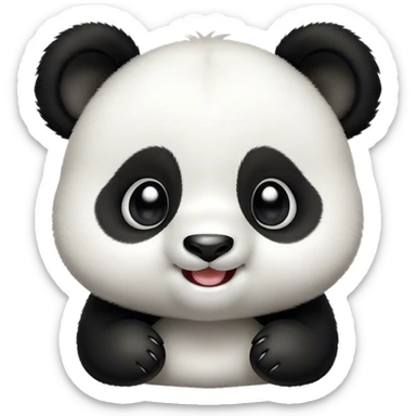 Cinematic Comical Baby Panda Portrait Emoji, Head tilted dramatically with an exaggeratedly amused expression, featuring a quirky, fluffy black and white Fur with wide, expressive eyes filled with playful disbelief, Simplified yet hilariously expressive features, highly detailed, glowing with a slightly sassy glow, high shine, dramatic yet playful, stylized with an air of cheeky mischief, bright and endearing, soft glowing outline, capturing the essence of a spirited and over-the-top baby panda, so meme-worthy it feels like it could roll its eyes into internet fame instantly! sticker