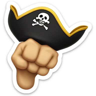 A hand that has the Point Finger shaped lie the pirates going: Arrr sticker