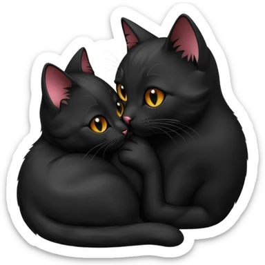 Black cat kisses sticker