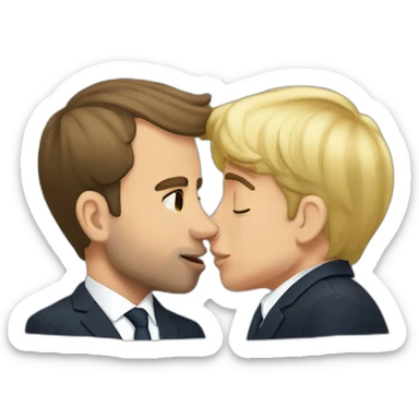 Emmanuel Macron kiss sticker