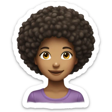 smiling young kid girl with afro hairstyle sticker