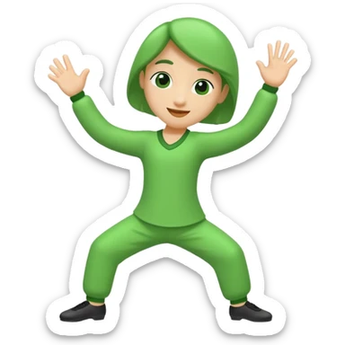 un numero 3 bailando en un fondo verde sticker