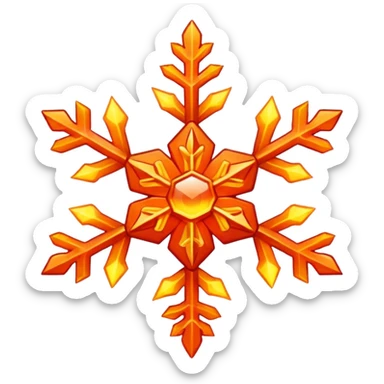 fiery snowflake sticker