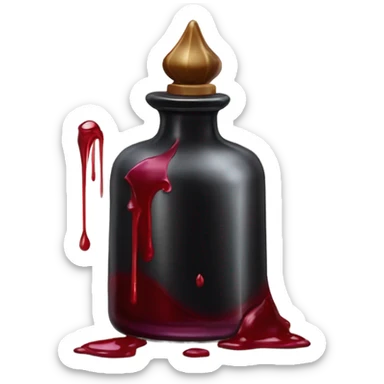a stylish potion bottle with blood and a gothic lid, perfect for a vampire girl theme." sticker