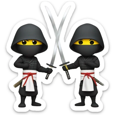 ninja with a katana with a crocodile head sticker