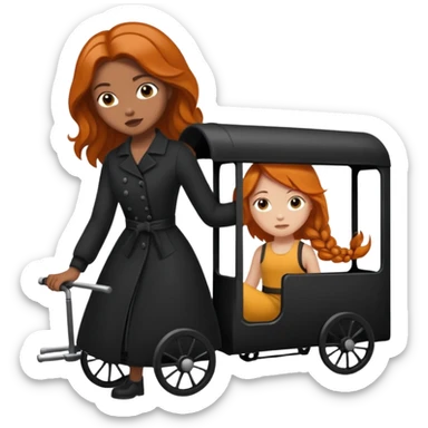 Genre moi un garçon noir roux avec un haut noire et des vanilles qui fait un câlin à. Une fille noir clair avec de longue tresses et un haut noir  sticker