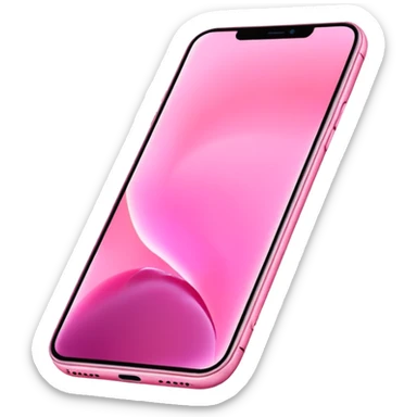 Create me a pink iPhone 17 pro image with the screen in a straight position. png. With one phone not too and it needs to show the front side screen! sticker
