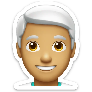 Surgeon face smiling lightly tanned, young sticker