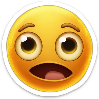 planet Sun with a cartoon ugly face with big childish eyes sticker