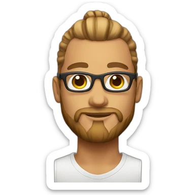 designer with man bun sticker