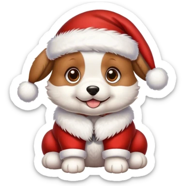 Un perrito con traje de Navidad sticker