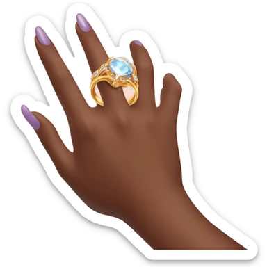 woman's hand with a magical ring in the ring finguer sticker