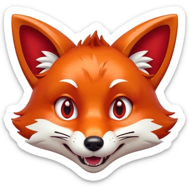 Cinematic Comical Fox Portrait Emoji, Head tilted dramatically with an exaggeratedly amused expression, featuring a striking red Fur with bold white patches and wide, expressive amber eyes filled with playful disbelief, Simplified yet hilariously expressive features, highly detailed, glowing with a slightly sassy glow, high shine, dramatic yet playful, stylized with an air of cheeky mischief, bright and endearing, soft glowing outline, capturing the essence of a spirited and over-the-top fox, so meme-worthy it feels like it could side-eye its way into woodland internet fame instantly! sticker