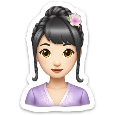 fancy idol, asian girl, hime-cut hairstyle sticker