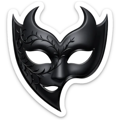 goth themed heart with a black masquerade mask sticker