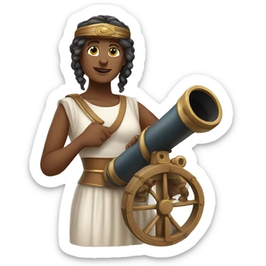 Ancient Greek female ship captain with a telescope sticker