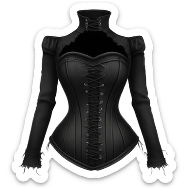 gothic black long sleeve corset sticker