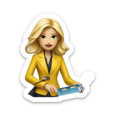 Blonde Ralph lauren women cutting credit card in half  sticker