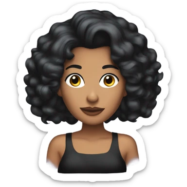 Tanned woman with black hair dressed in 1990s r&b hair, makeup, and attire  sticker