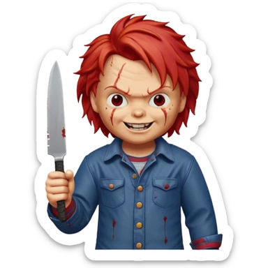 Chucky with nife sticker