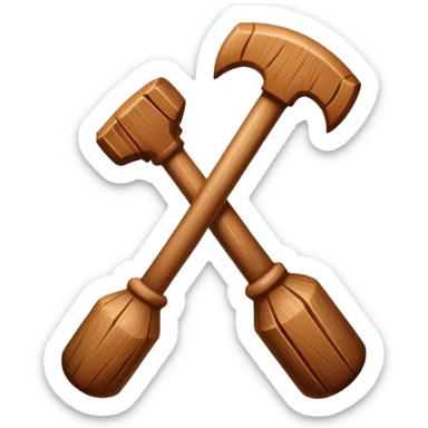 Dos bastones de madera gruesa cruzados sticker