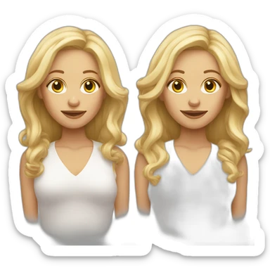 54 year old blond twin sisters with shoulder length hair sticker