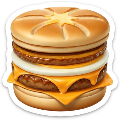 Egg mcmuffin egg sausage cheese in an existing muffin sticker
