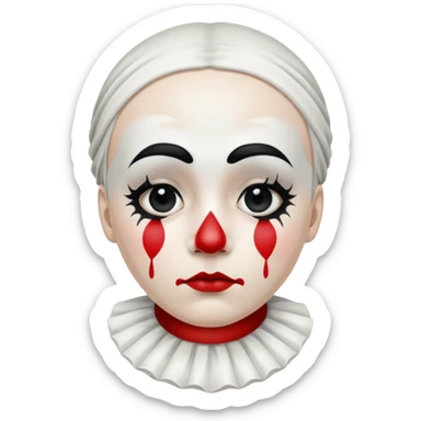 sad pierrot, black tear sticker