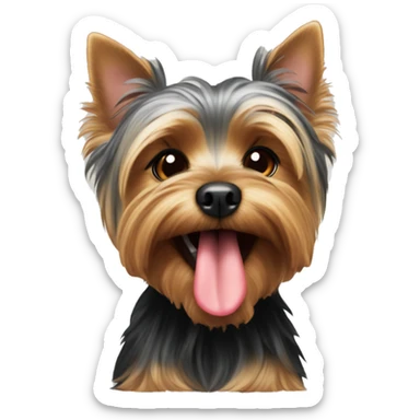 Yorkshire terrier with tongue out sticker