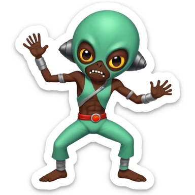 Groove battle Mexican alien crashed on a white atmosphere insanity torture planet sticker