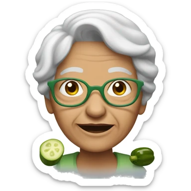Granny with pickles  sticker