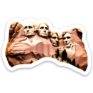 Pink ombre Mount Rushmore with glitter sticker