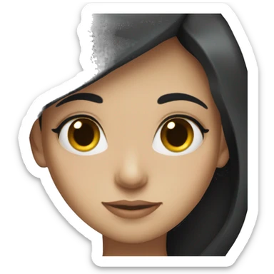 Long black haired girl with fair skin sticker