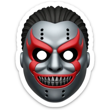 Um emoji gotico com a máscara de espinhos do slipknot sticker