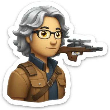 Superviviente con fusil sticker