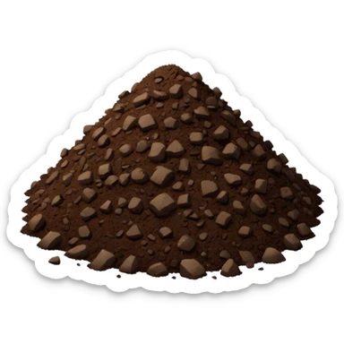 pile of soil with small pieces only sticker
