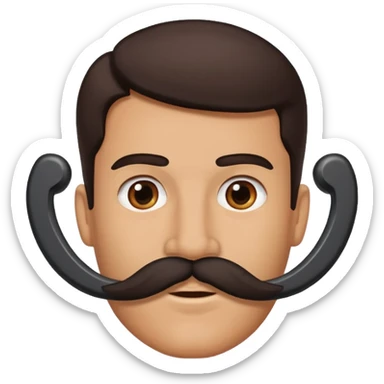 A horseshoe mustache sticker