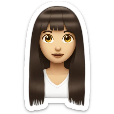 dark-brown-long-hair-fringe-girl-with-black -eyes Download emoji sticker