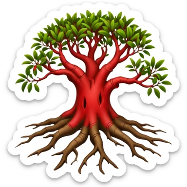 degraded or removed red mangrove and remnoved or cut roots sticker