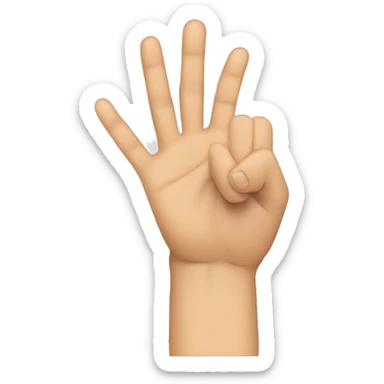 Create an emoji that shows a hand making the gesture of the letter "L" with the fingers, where the thumb and index finger form the "L" shape, while the other fingers are folded into the palm. thumbs straight and not bent at all sticker