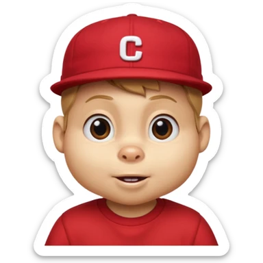 CHIPMUNK ALVIN FROM ALVIN AND THE CHIPMUNKS WITH RED SHIRT AND RED HAT VERY SKINNY AND MALNOURISHED sticker