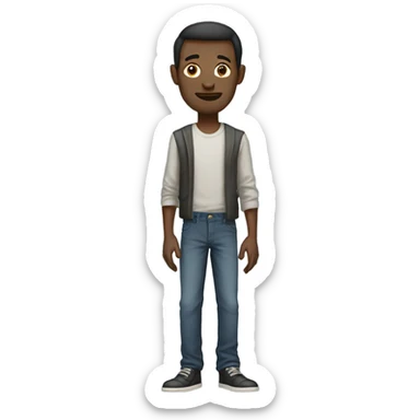 Tall skinny man with big pants sticker